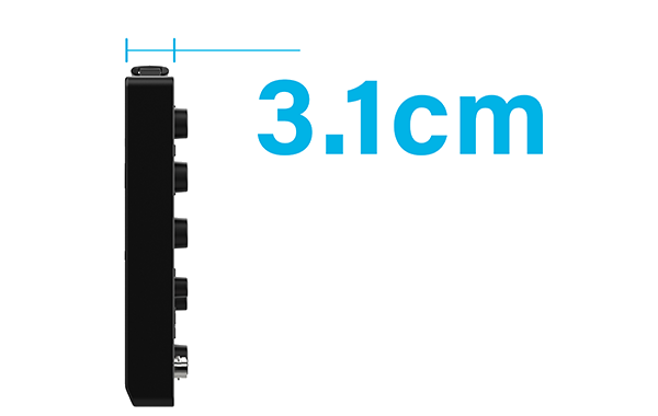 Corpo ultra-fino de 3,1 cm